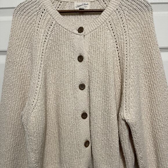 Universal Thread Bishop Sleeve Cardigan Sz XL Cream Grandmacore Academia - Picture 5 of 5